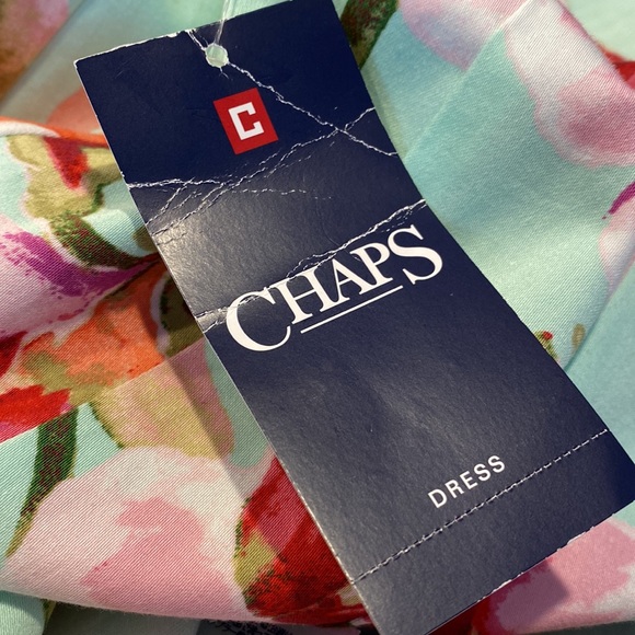 NWT Chaps Floral Feminine V Neck Dress 6 - Picture 16 of 17